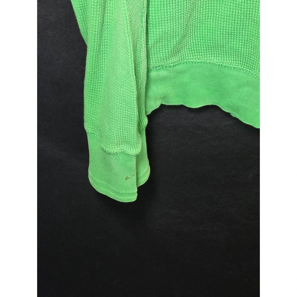 Polo Ralph Lauren Men's Green Waffle Knit Long Sleeve Hoodie Lizard Logo Size‎ L